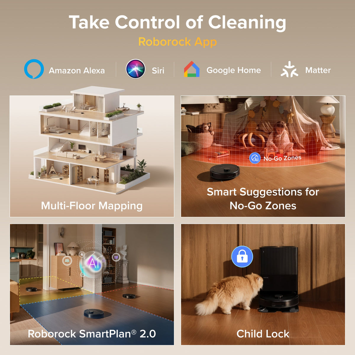 Roborock Qrevo S Pro Robot Vacuum and Mop - 18,500 Pa Suction & Multifunctional Dock