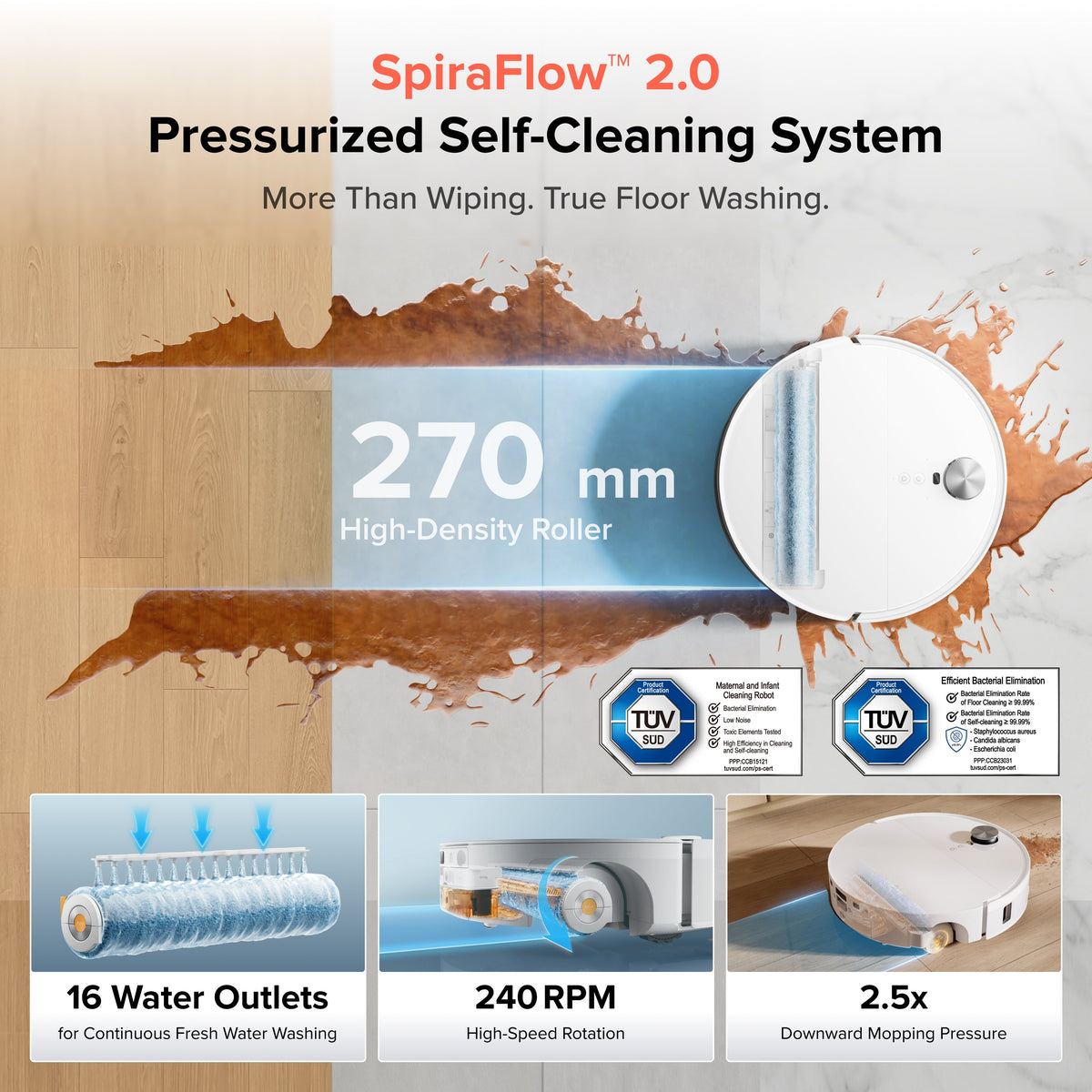 Roborock Qrevo Edge 2 Flow Roller Mop Robot Vacuum With SpiraFlow 2.0 Pressurized Self-Cleaning System