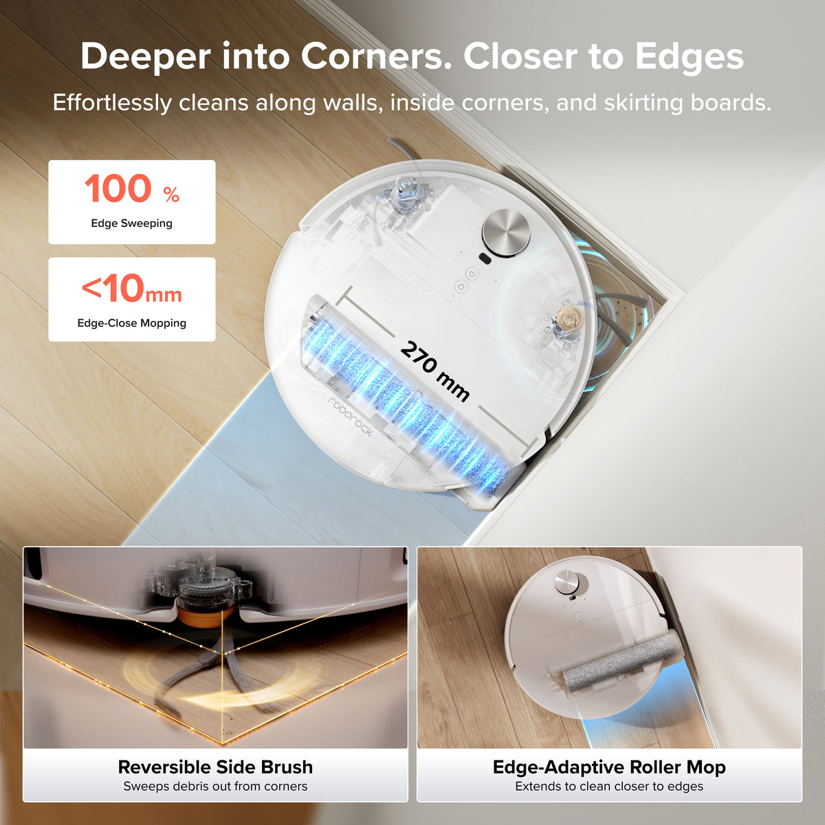 Roborock Qrevo Edge 2 Flow Roller Mop Robot Vacuum With SpiraFlow 2.0 Pressurized Self-Cleaning System