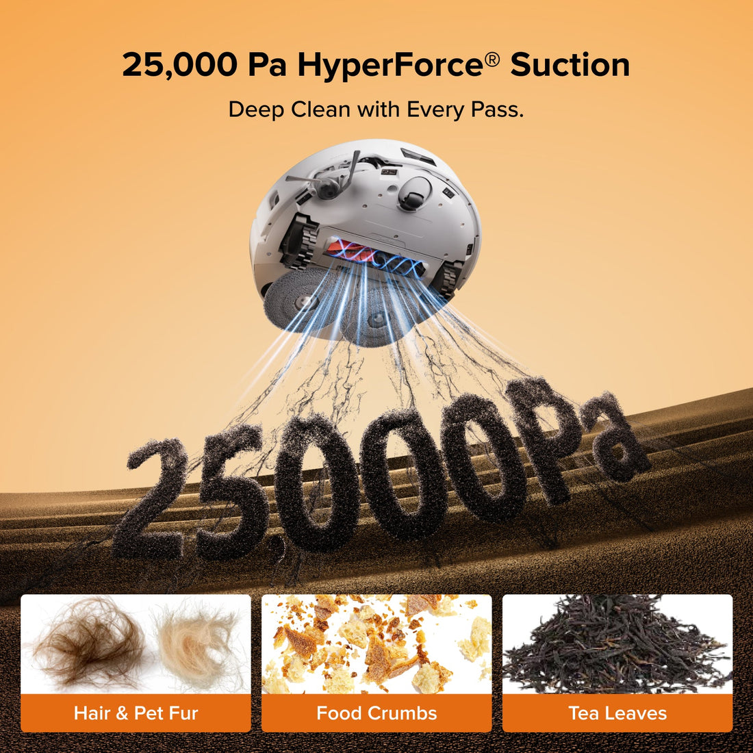 Roborock Qrevo Edge 2 - 25,000 Pa HyperForce™  Suction & Dual Anti-Tangle System