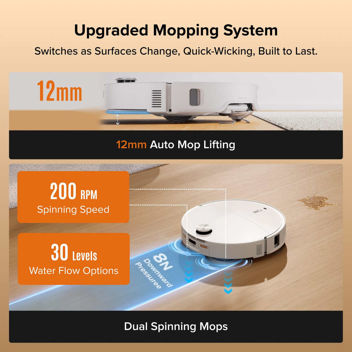 Roborock Qrevo Edge 2 - 25,000 Pa HyperForce™  Suction & Dual Anti-Tangle System