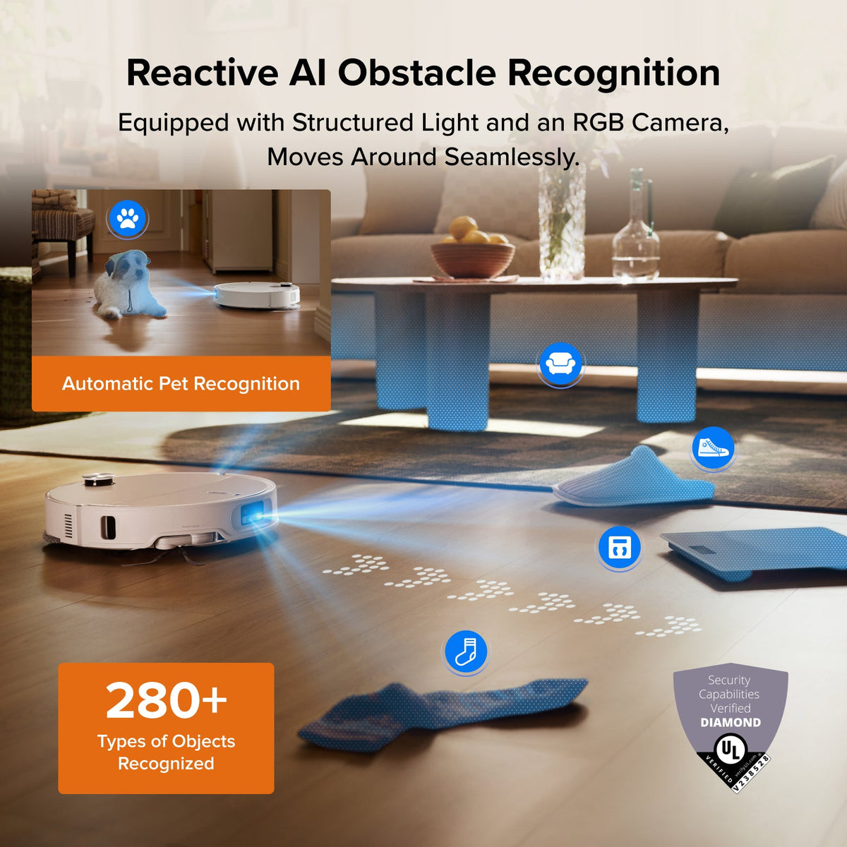 Roborock Qrevo Edge 2 - 25,000 Pa HyperForce™  Suction & Dual Anti-Tangle System